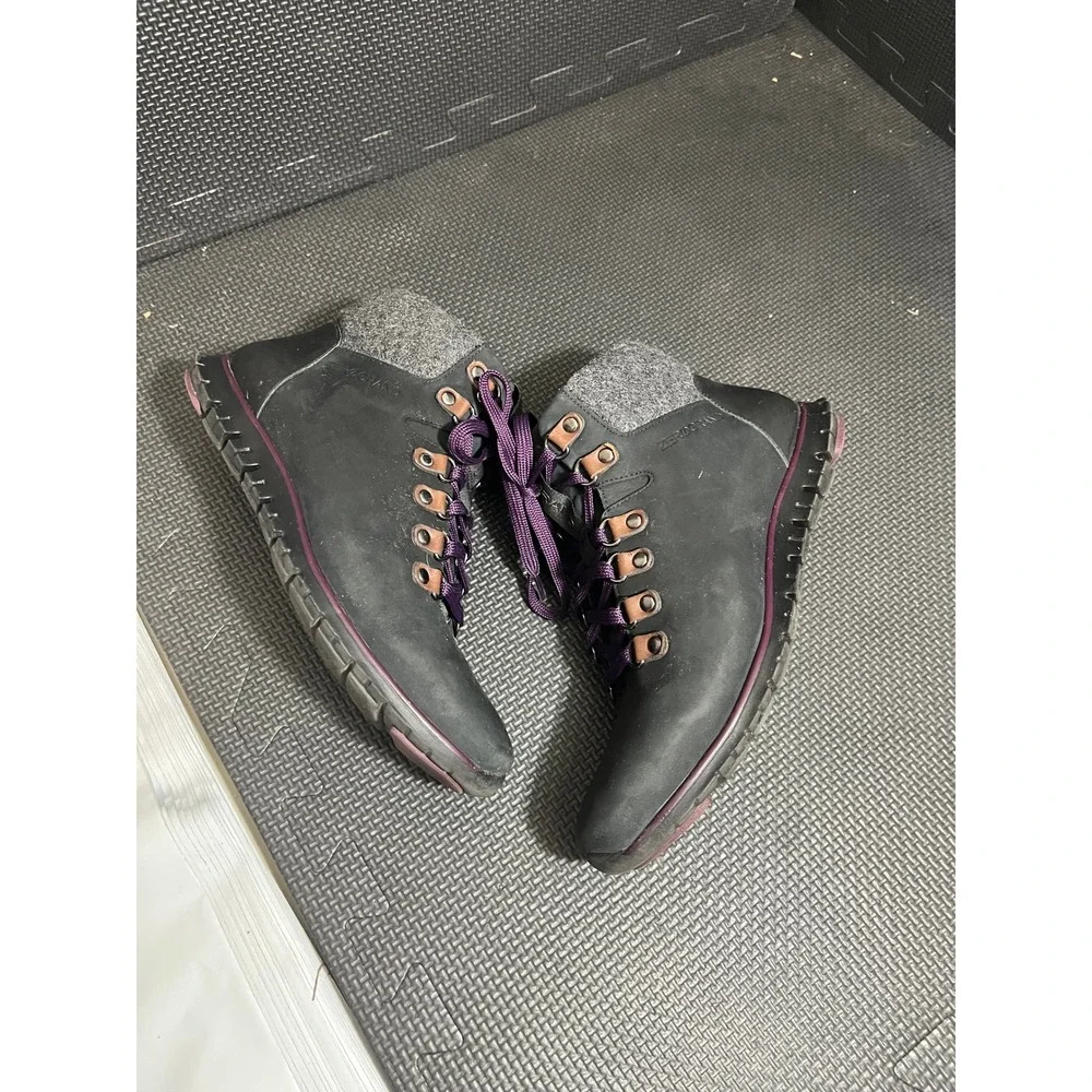 Cole Haan Women's Black ZERØGRAND Waterproof Hiker‎ Boot Size 6 B Purple